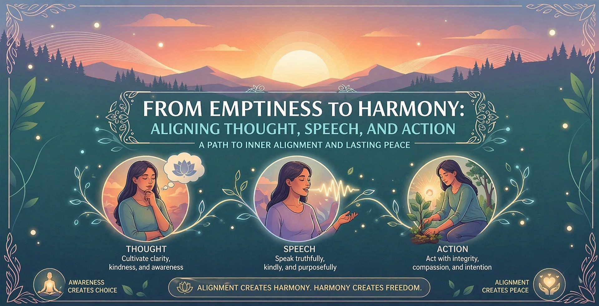 From Emptiness to Harmony: Aligning Thought, Speech, and Action