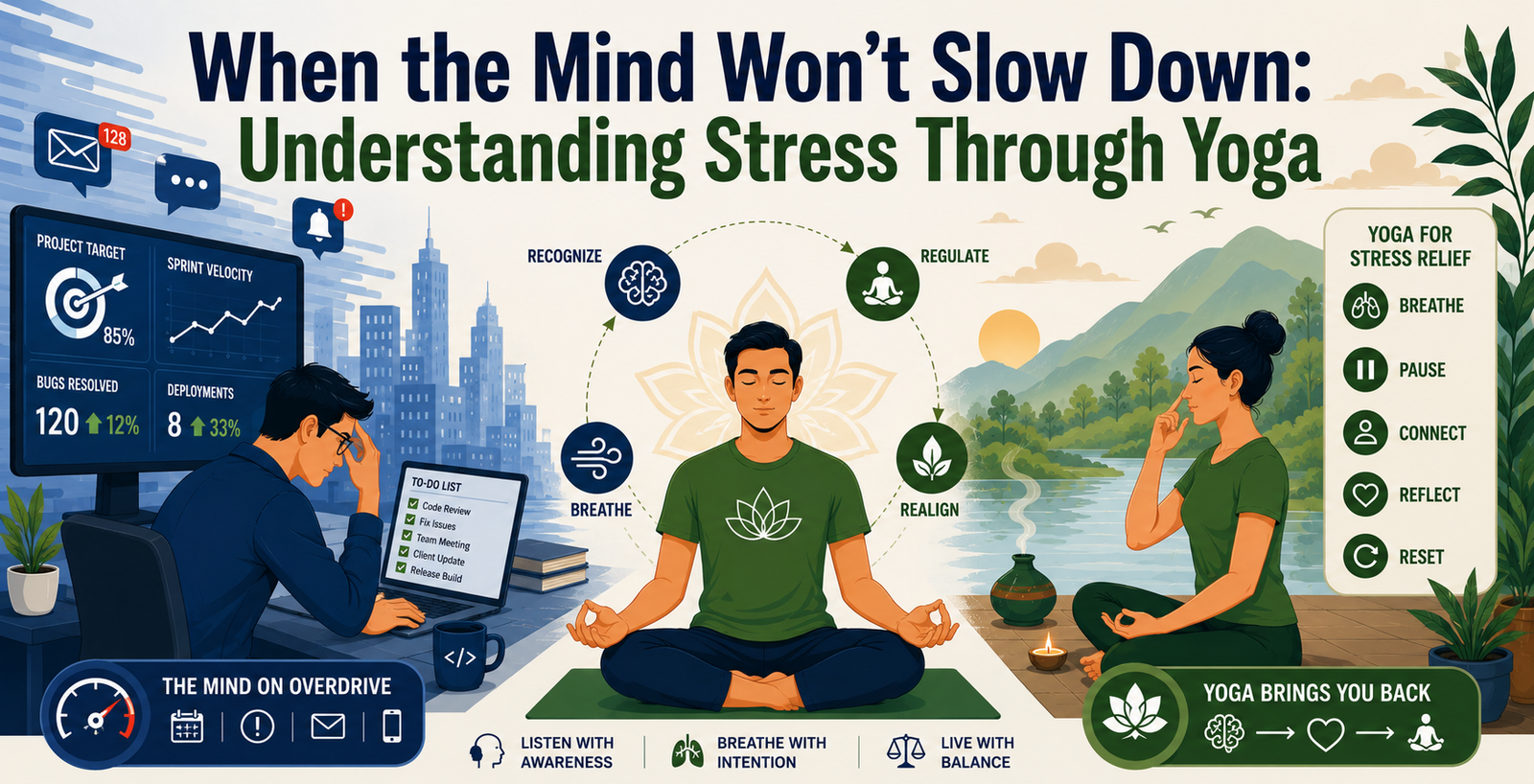 When the Mind Won’t Slow Down: Understanding Stress Through Yoga